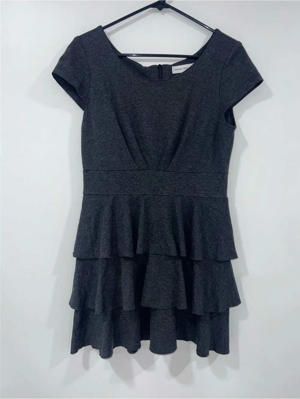 Amanda Uprichard Tiered V-Neckline Mini Dress